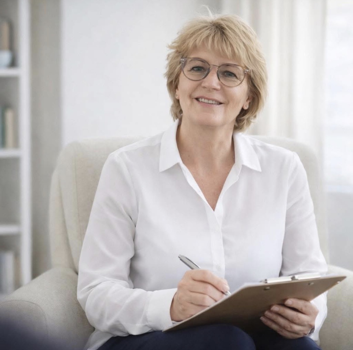 Hypnose Therapie Visp – Karin Werlen in ihrer Praxis